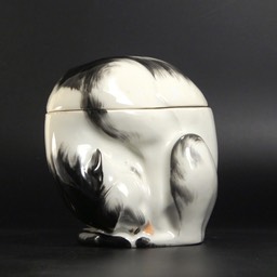 Edouard-Marcel Sandoz Lidded Vessel of a Sleeping Cat